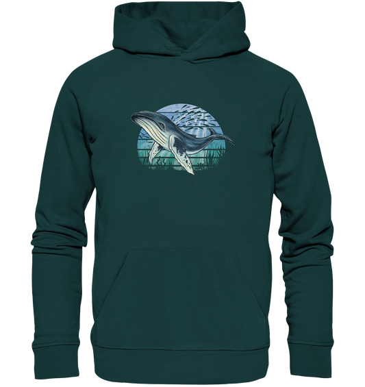Retro Unterwasser Buckelwal - Organic Hoodie