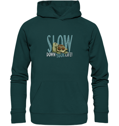 Slow Down Your Life Schildkröte - Organic Hoodie