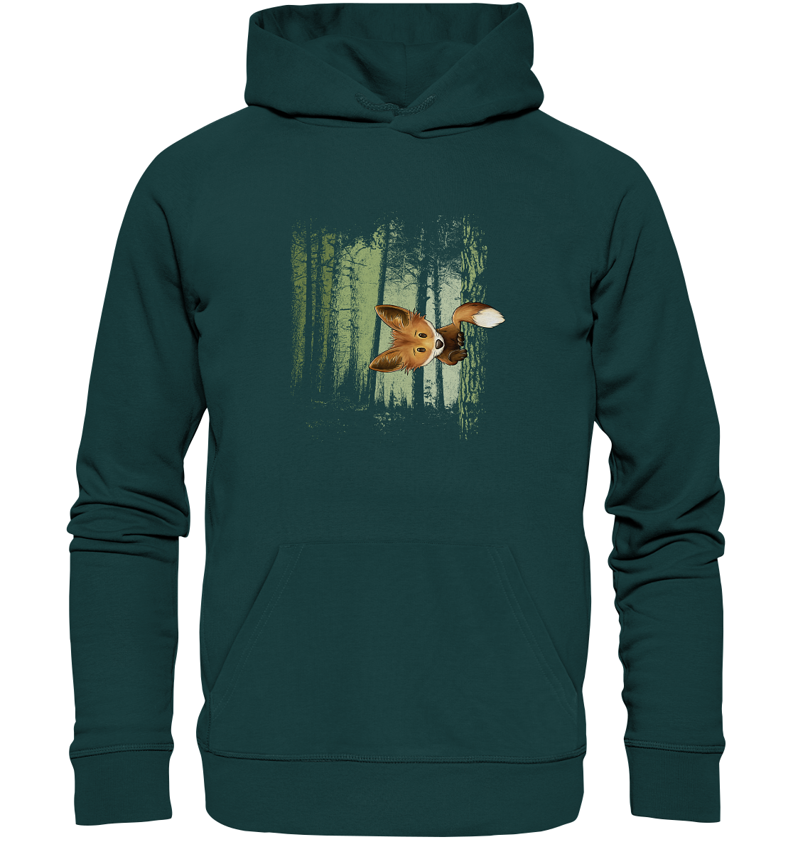 Fuchs im Zwielicht-Wald - Organic Hoodie