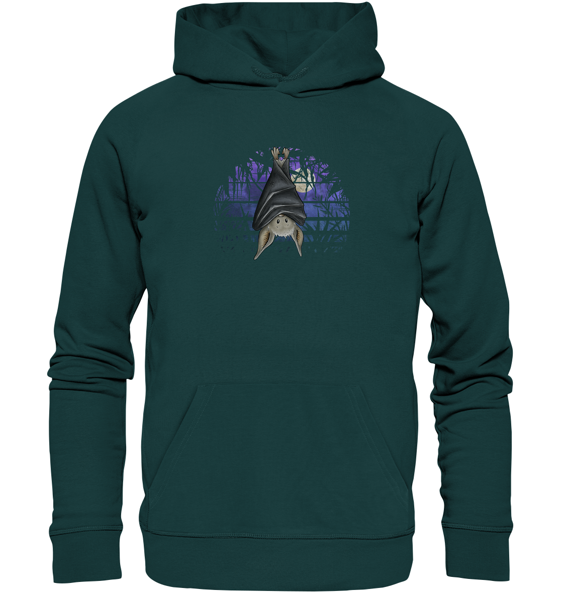 Fledermaus in blauer Nacht - Organic Hoodie
