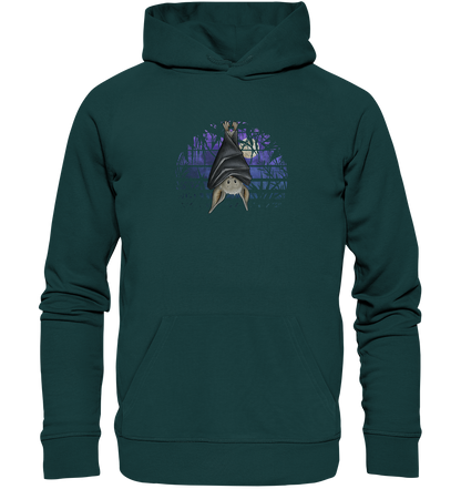 Fledermaus in blauer Nacht - Organic Hoodie