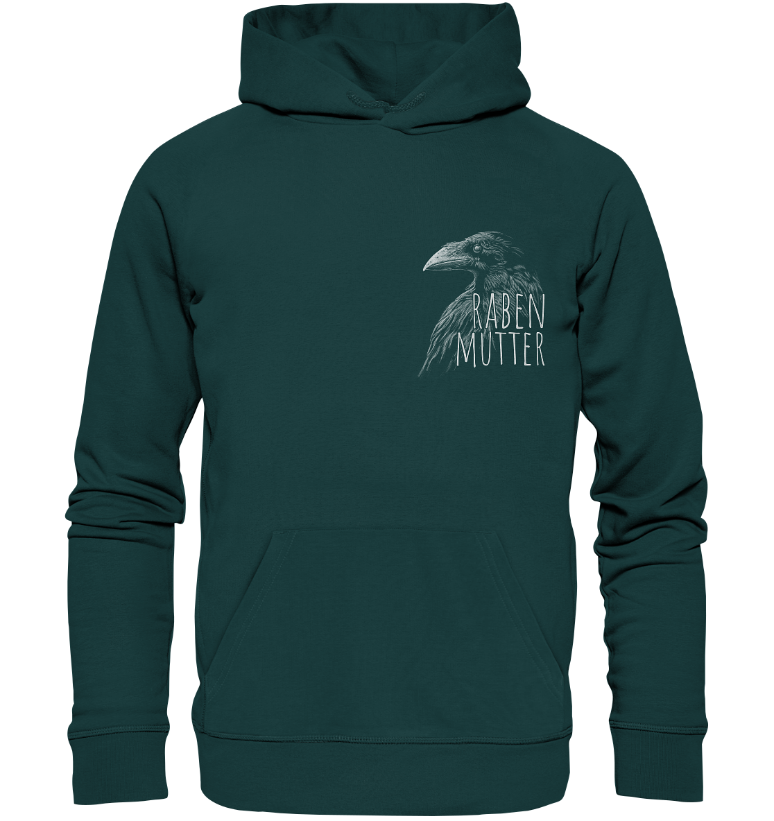 Rabenmutter schwarze Krähe Rabe - Organic Hoodie