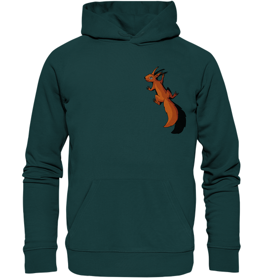 Süßes Eichhörnchen klettert - Organic Hoodie