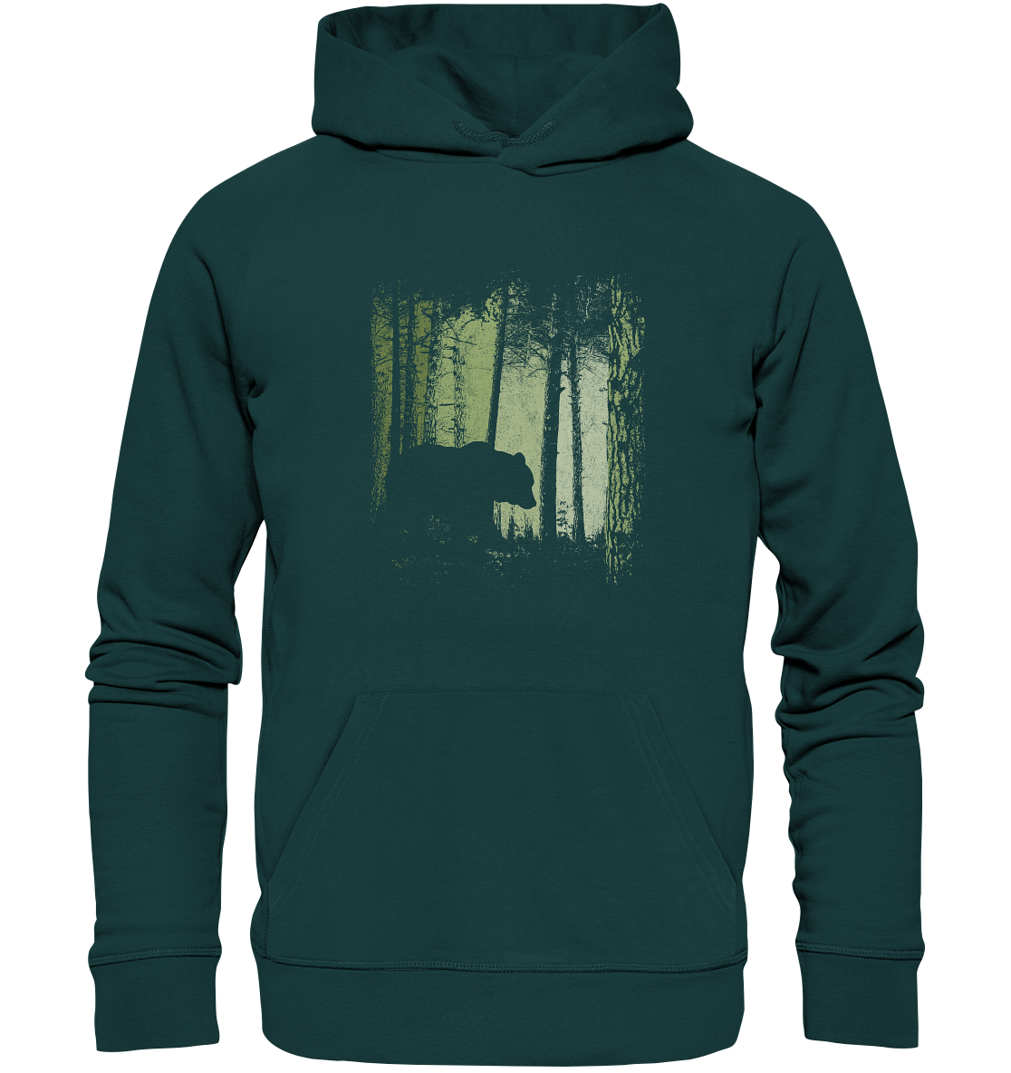 Braunbär im Zwielicht Wald - Organic Hoodie