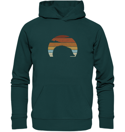 Retro Igel Silhouette im Sonnenuntergang - Organic Hoodie
