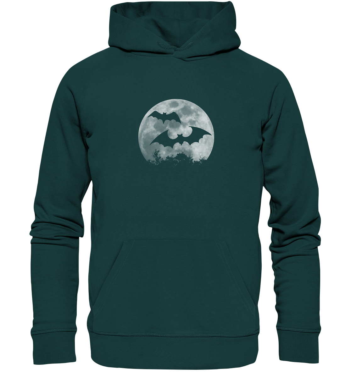 Fledermaus Silhouetten bei Vollmond - Organic Hoodie