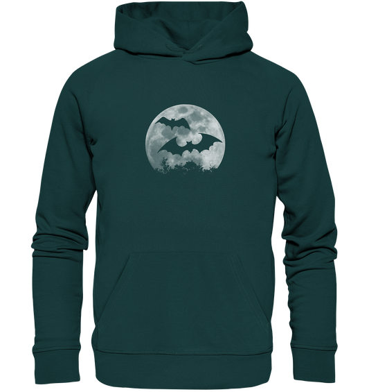 Fledermaus Silhouetten bei Vollmond - Organic Hoodie