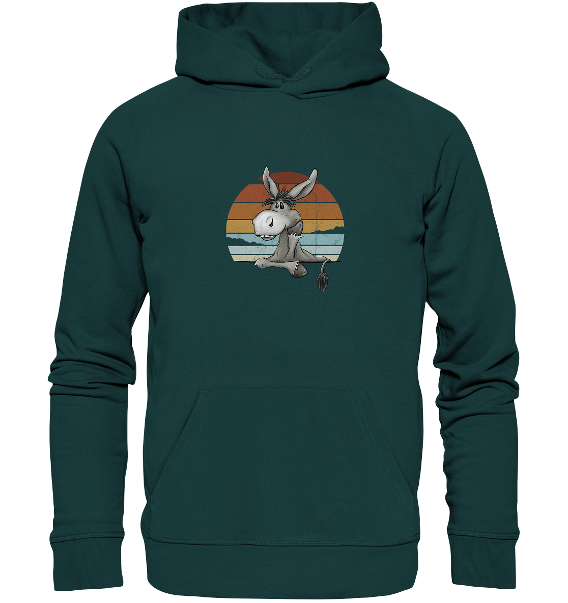 Lässiges Maultier Retro Esel - Organic Hoodie
