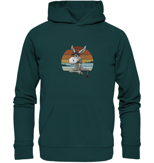 Lässiges Maultier Retro Esel - Organic Hoodie