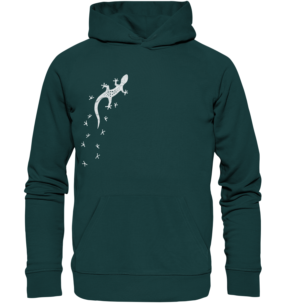 Gecko Eidechse Silhouette hell - Organic Hoodie