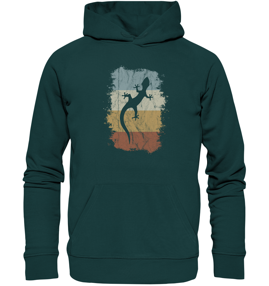 Retro Gecko Salamander Silhouette - Organic Hoodie