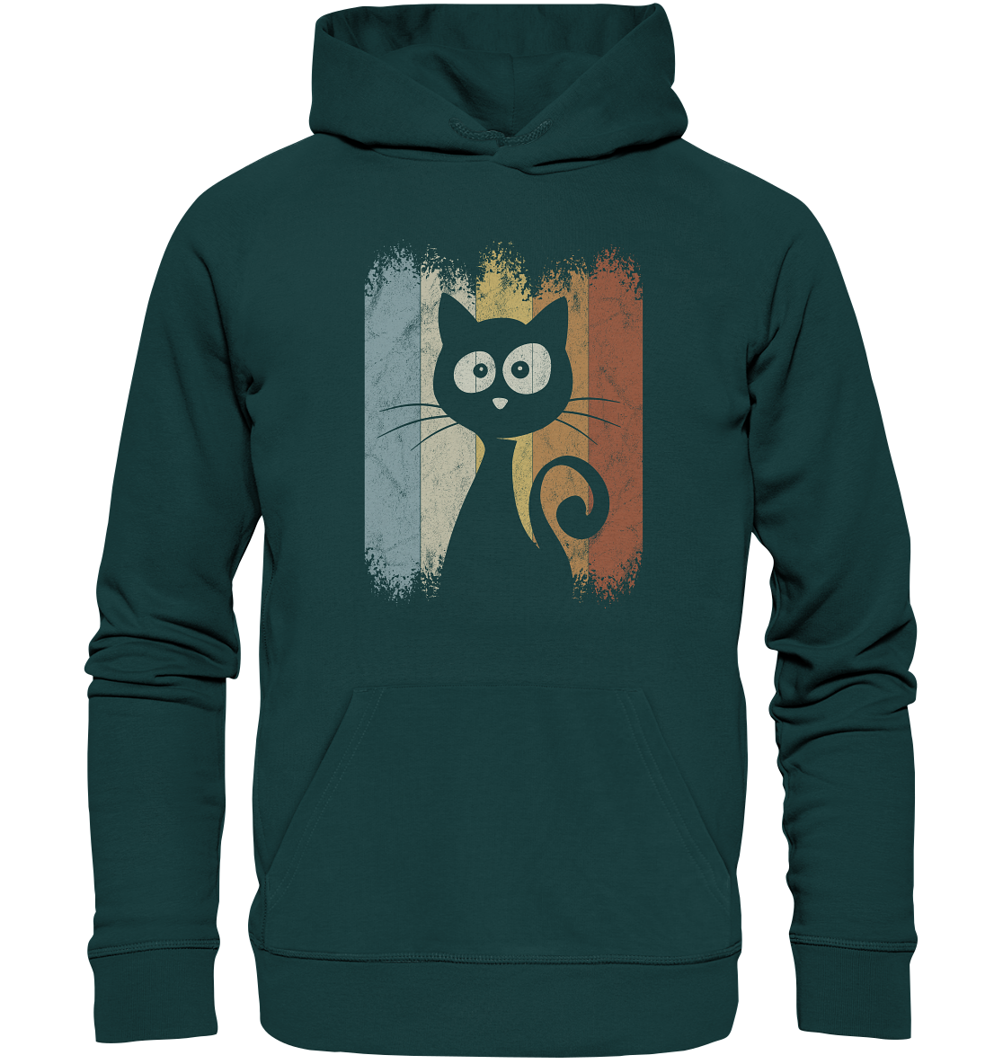 Retro Katze Silhouette - Organic Hoodie