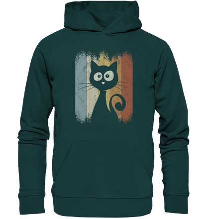 Retro Katze Silhouette - Organic Hoodie