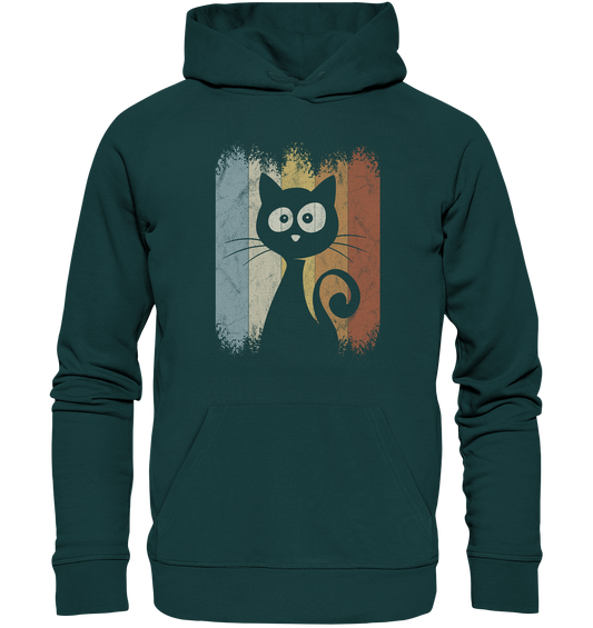Retro Katze Silhouette - Organic Hoodie