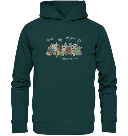 Nope, Nee, Nö Katzen - Organic Hoodie