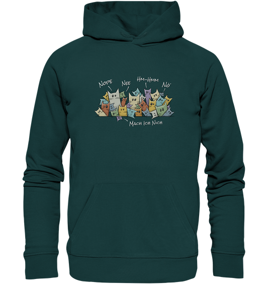 Nope, Nee, Nö Katzen - Organic Hoodie