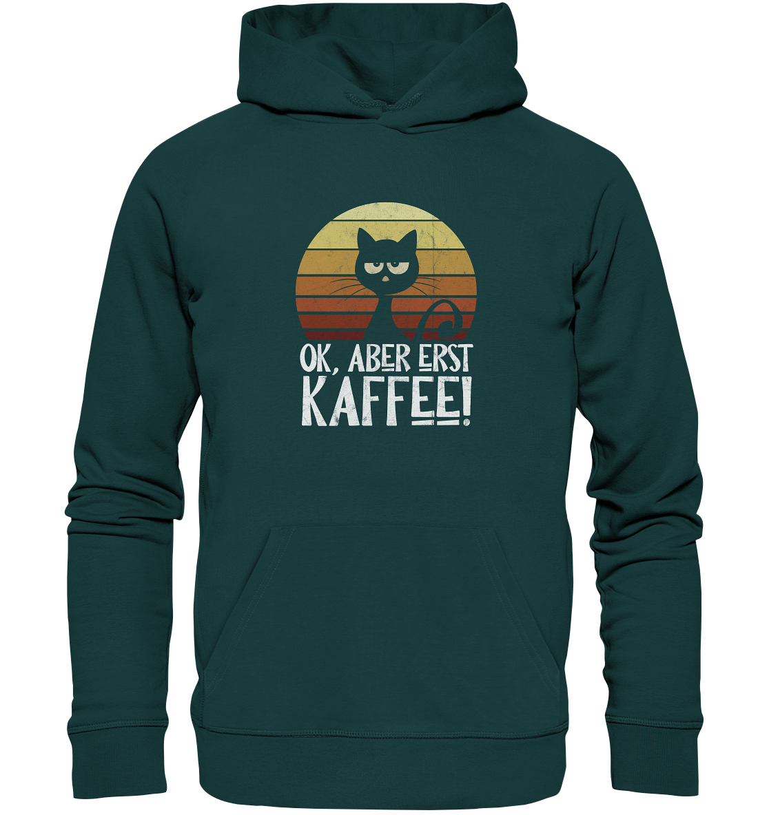 Ok, aber erst Kaffee | launische Katze - Organic Hoodie