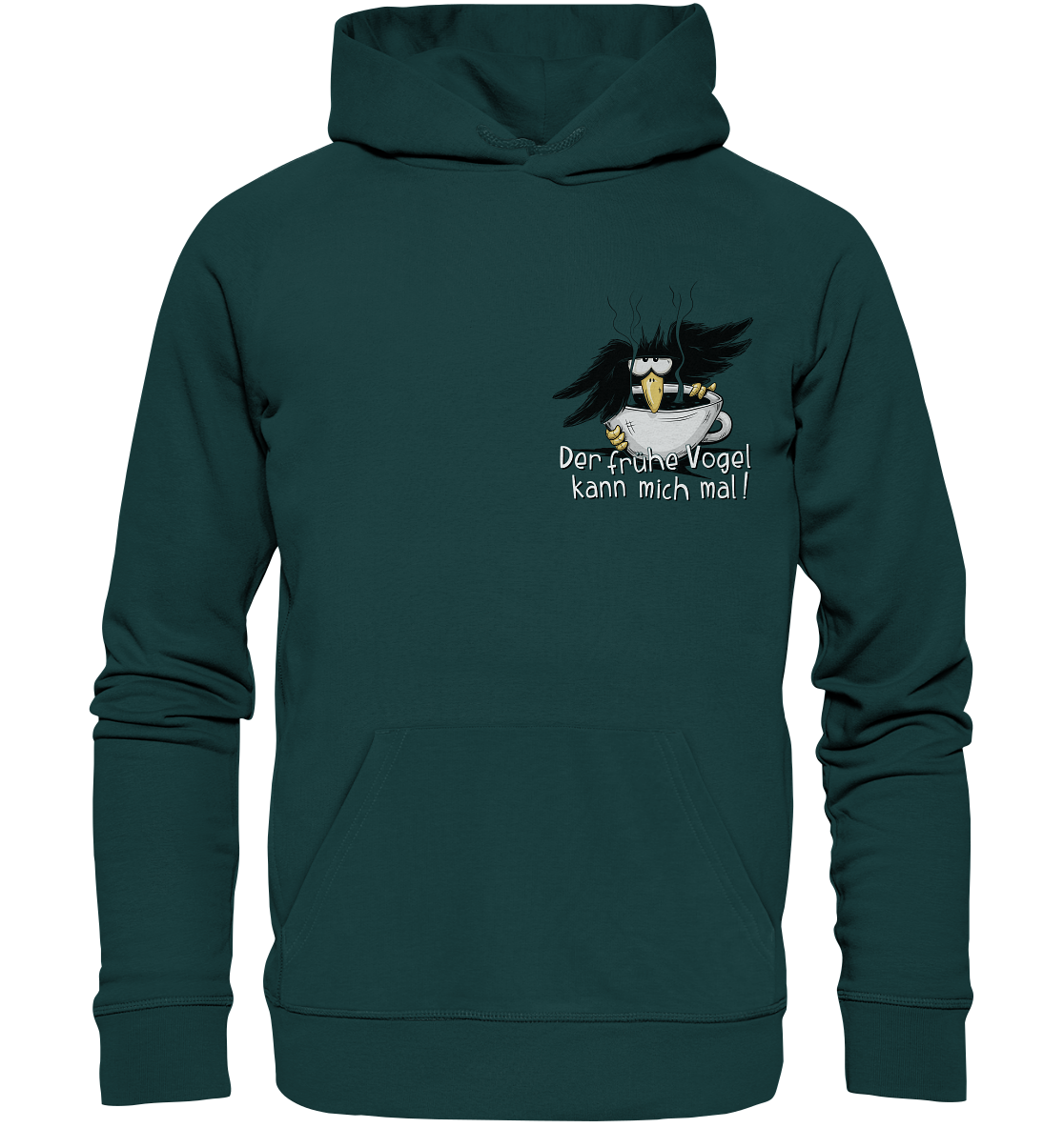 Der frühe Vogel kann mich mal | Kaffee Rabe - Organic Hoodie