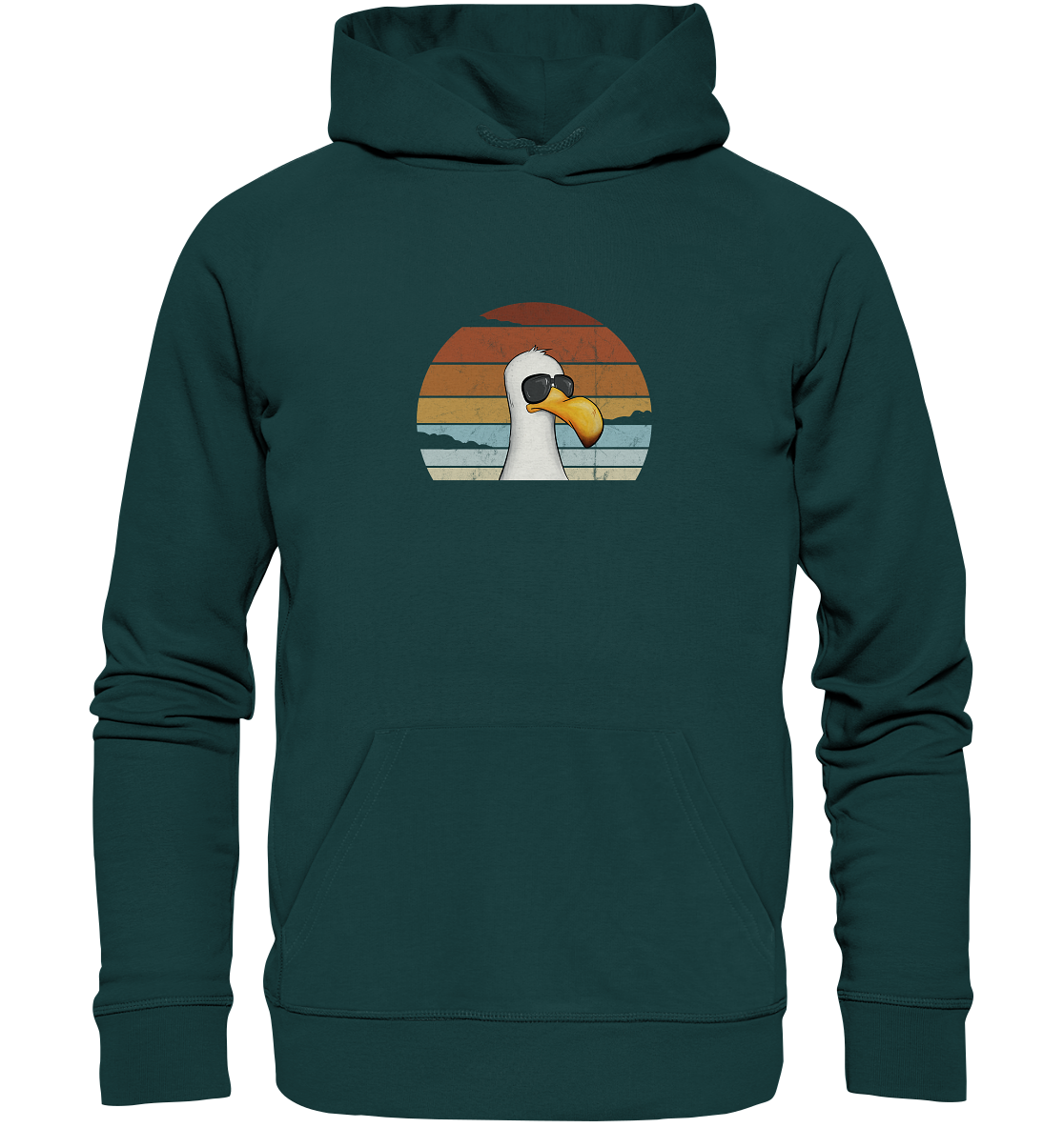 Cool lässige Retro Möwe - Organic Hoodie