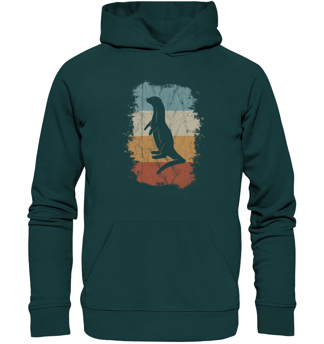 Retro Otter Fischotter Silhouette - Organic Hoodie