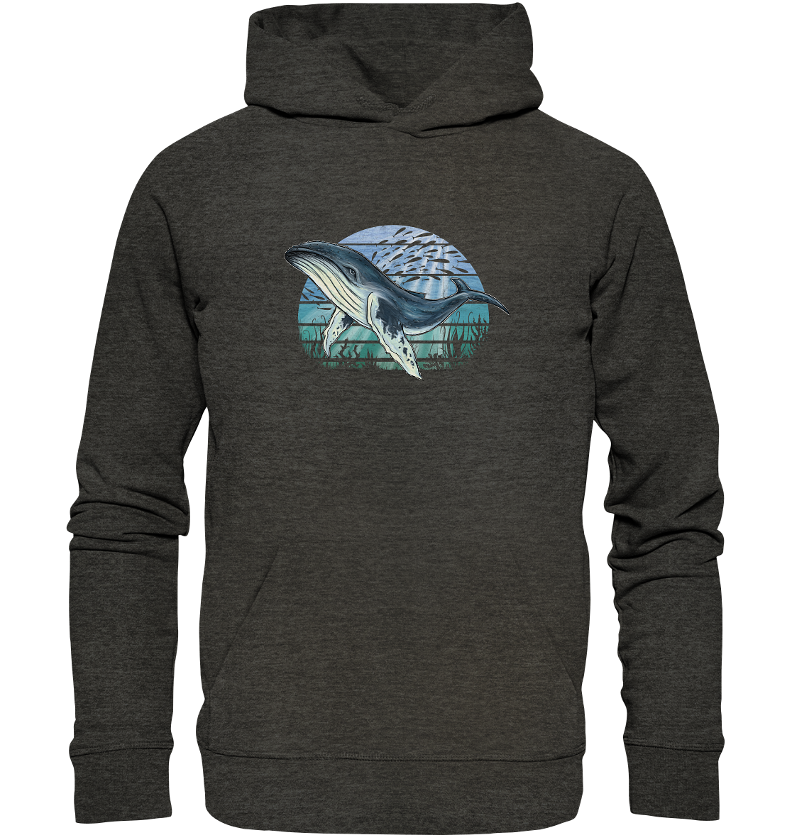 Retro Unterwasser Buckelwal - Organic Hoodie
