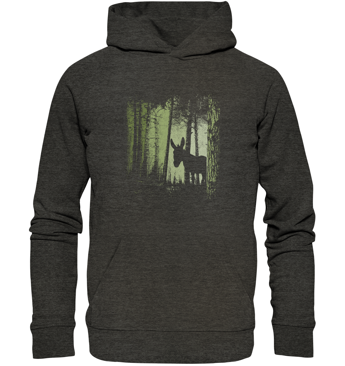 Esel im Zwielicht-Wald - Organic Hoodie