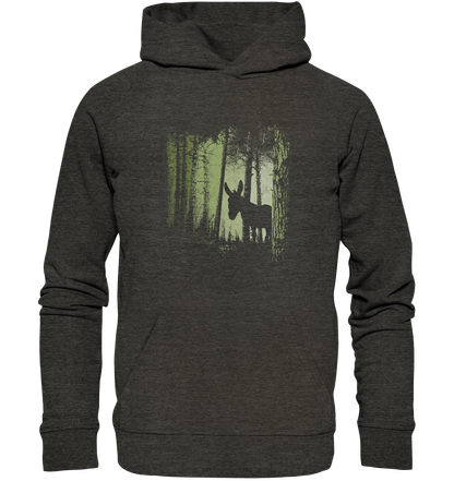 Esel im Zwielicht-Wald - Organic Hoodie