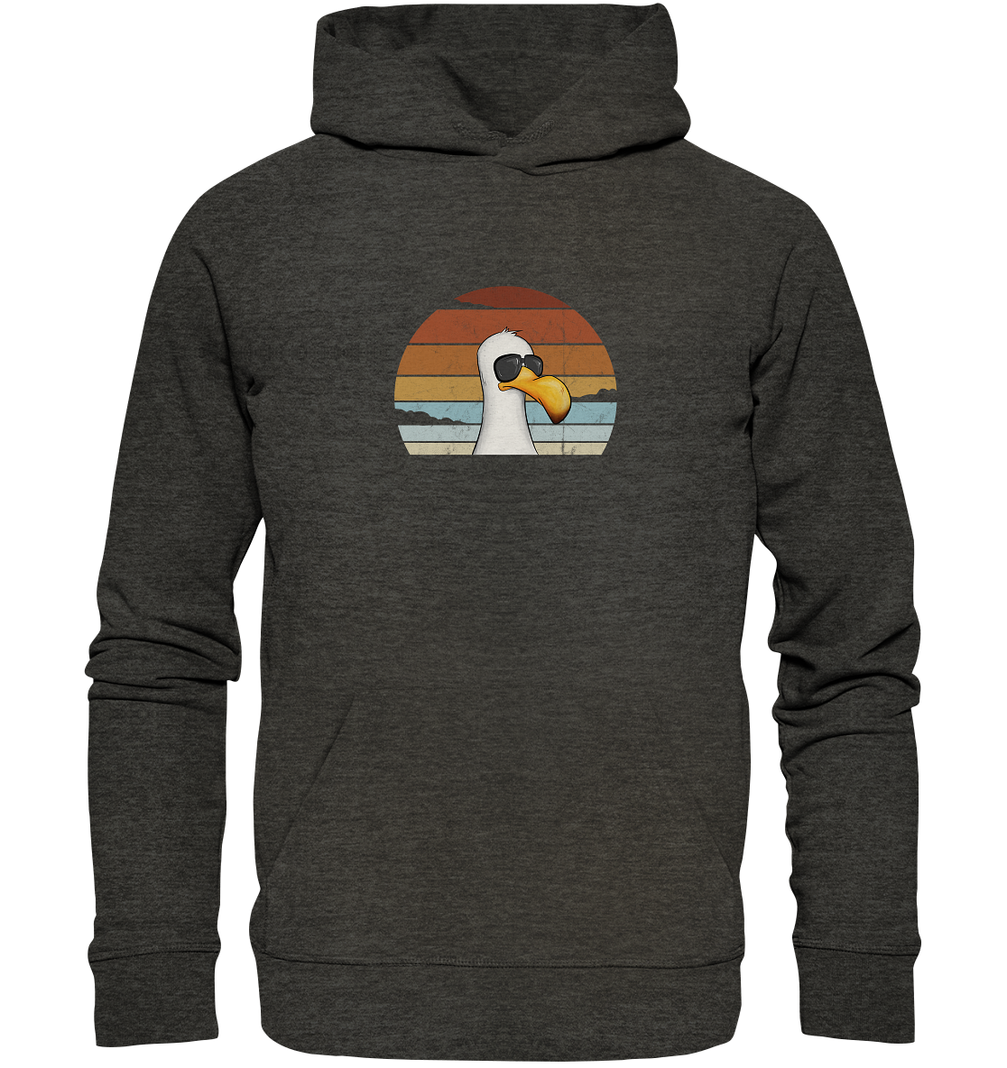 Cool lässige Retro Möwe - Organic Hoodie