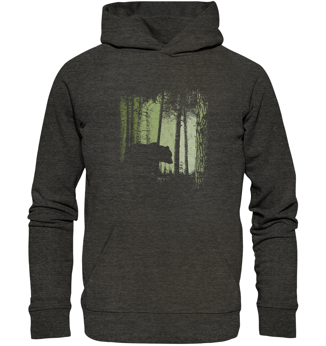 Braunbär im Zwielicht Wald - Organic Hoodie