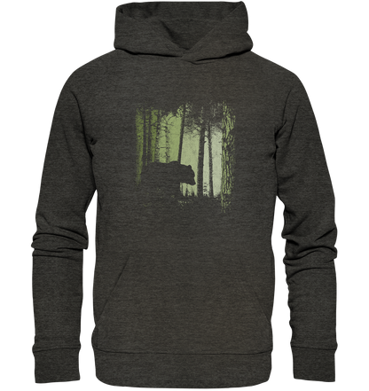 Braunbär im Zwielicht Wald - Organic Hoodie