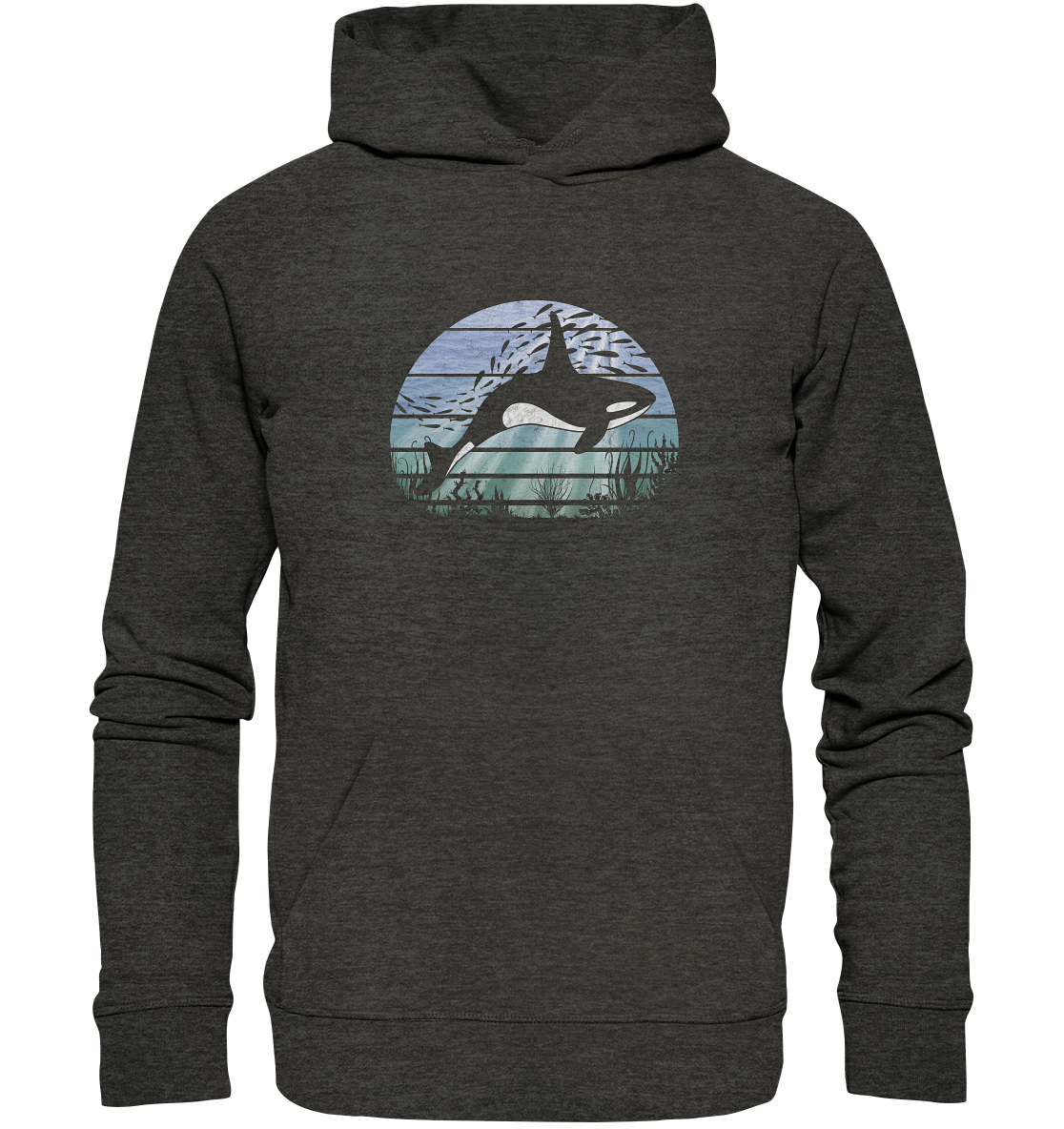 Retro Tiefsee Schwertwal Orca - Organic Hoodie