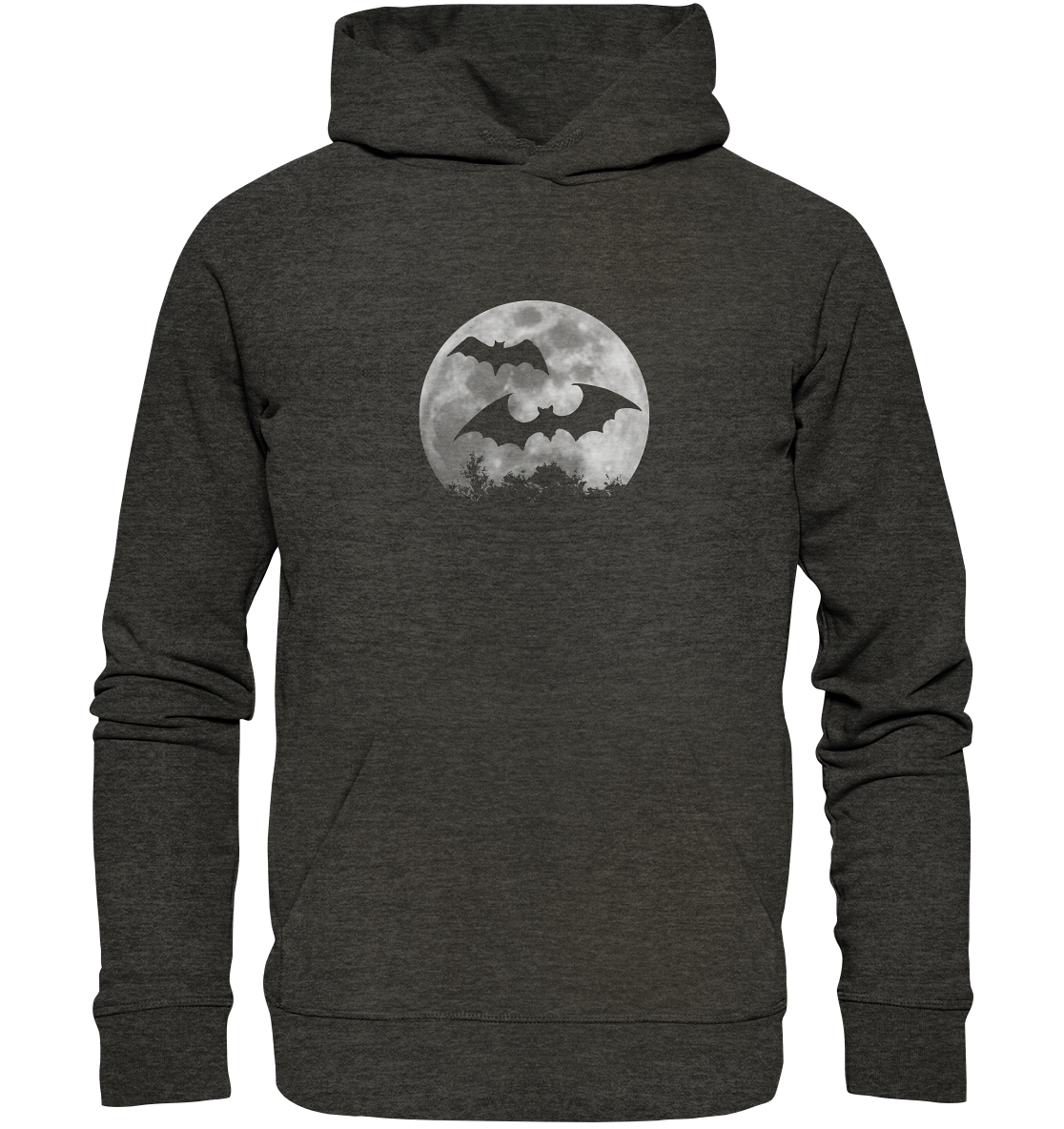 Fledermaus Silhouetten bei Vollmond - Organic Hoodie