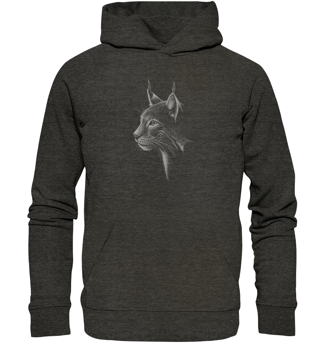 Luchs Kritzelkunst Wildkatze Illustration - Organic Hoodie