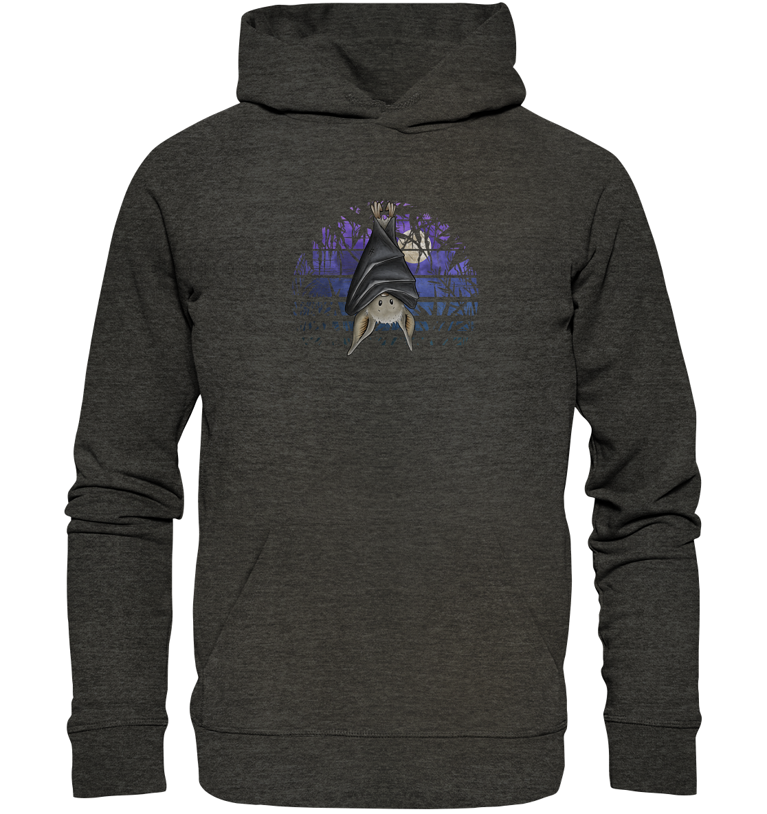 Fledermaus in blauer Nacht - Organic Hoodie