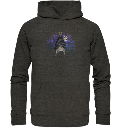 Fledermaus in blauer Nacht - Organic Hoodie