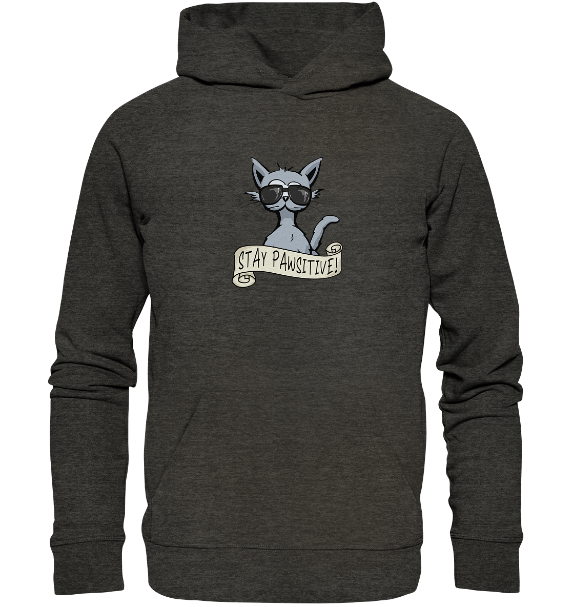 Stay Pawsitive Bleib lässig Hipster Katze - Organic Hoodie