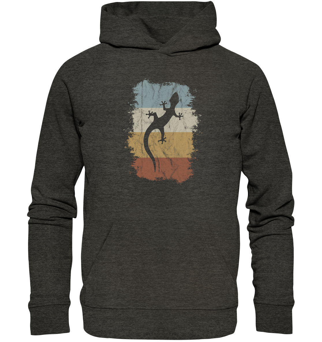 Retro Gecko Salamander Silhouette - Organic Hoodie