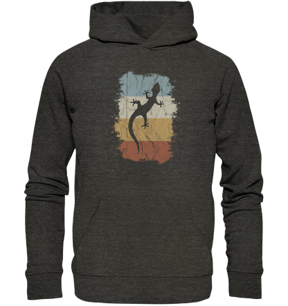 Retro Gecko Salamander Silhouette - Organic Hoodie