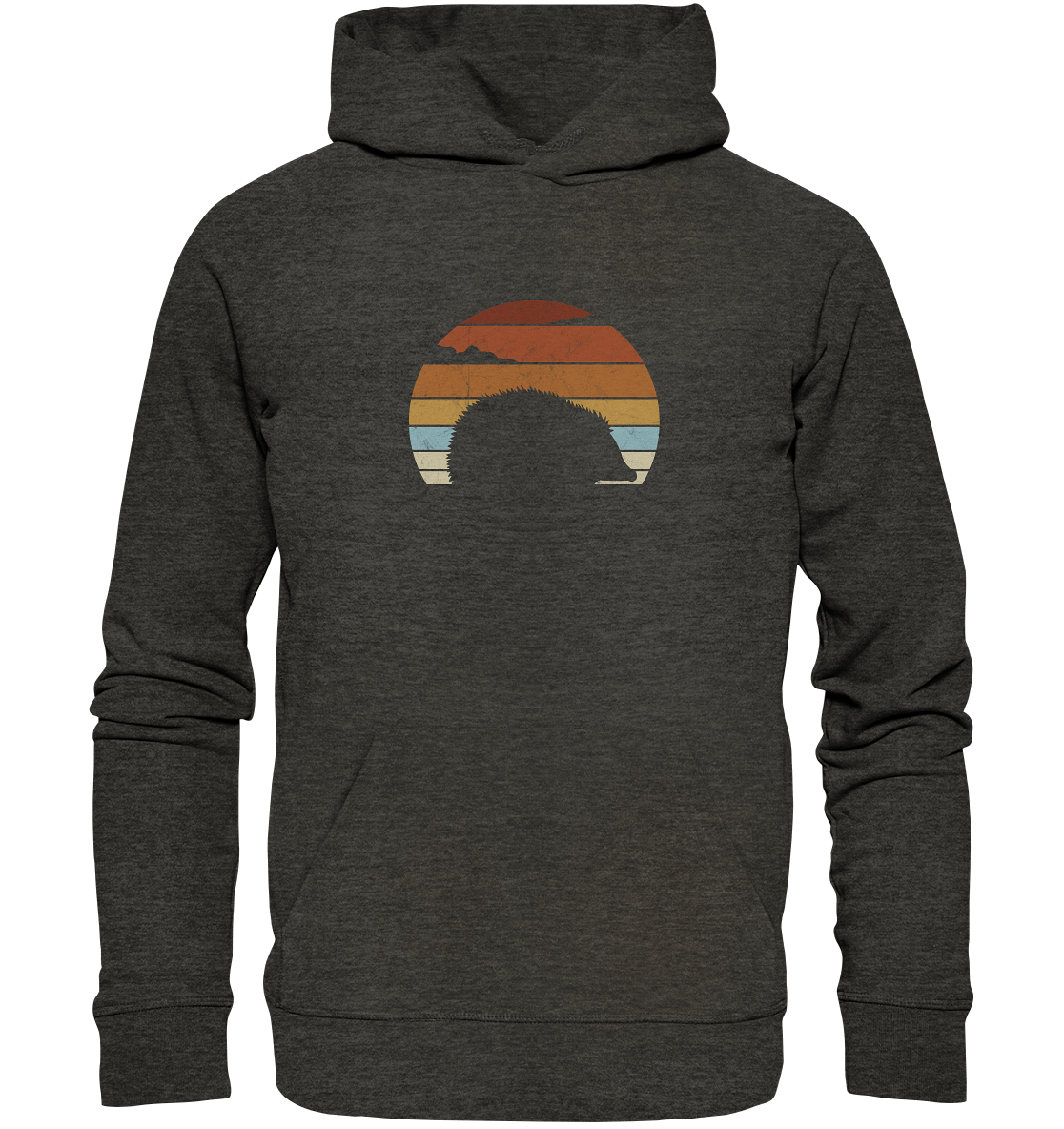 Retro Igel Silhouette im Sonnenuntergang - Organic Hoodie
