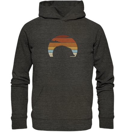 Retro Igel Silhouette im Sonnenuntergang - Organic Hoodie