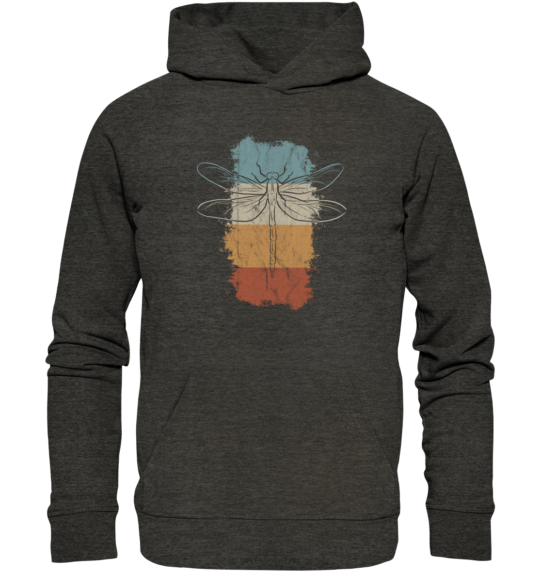 Retro Kunst Libelle | Vintage Dragonfly - Organic Hoodie