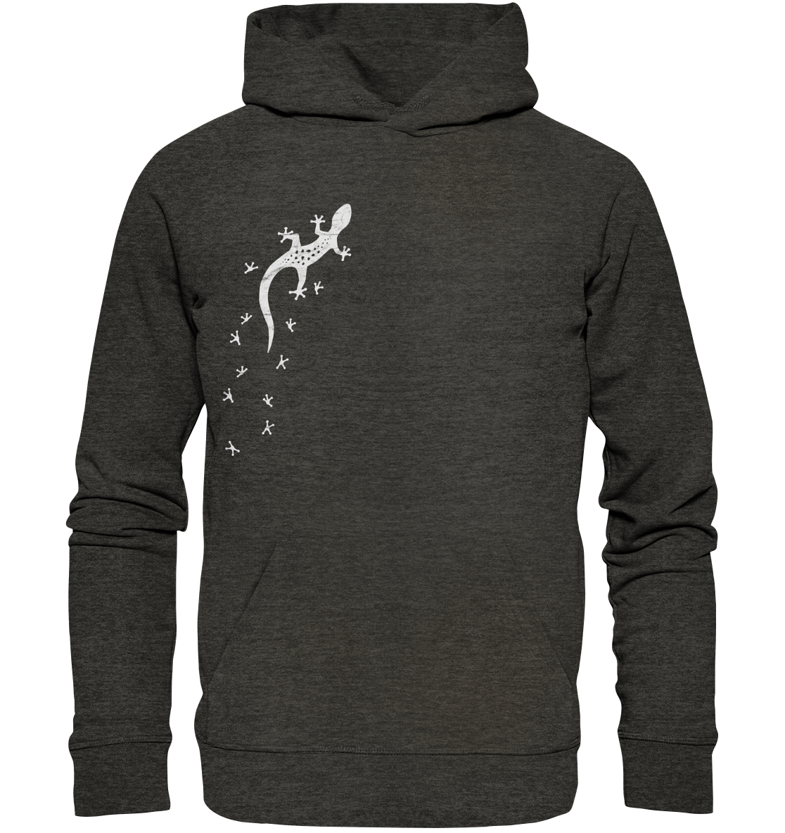 Gecko Eidechse Silhouette hell - Organic Hoodie