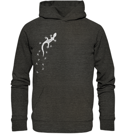 Gecko Eidechse Silhouette hell - Organic Hoodie