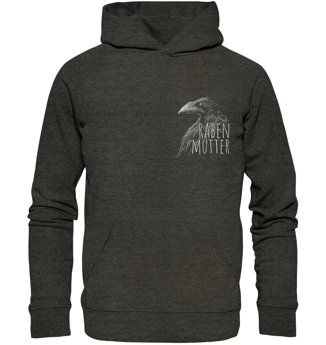 Rabenmutter schwarze Krähe Rabe - Organic Hoodie