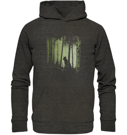 Luchs Wildkatze im Zwielicht Wald - Organic Hoodie