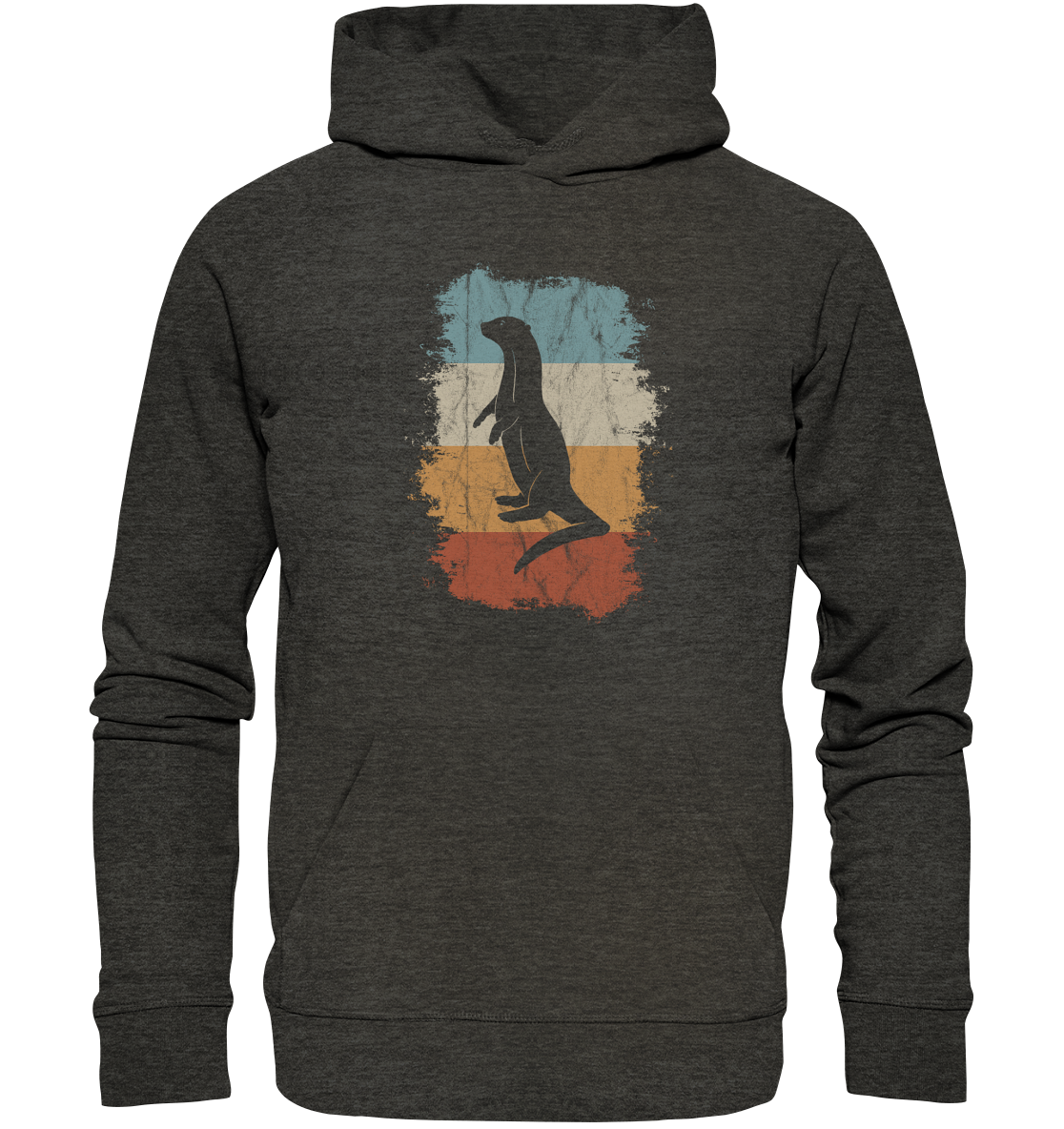 Retro Otter Fischotter Silhouette - Organic Hoodie
