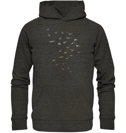 Retro Vogel Schwarm - Organic Hoodie