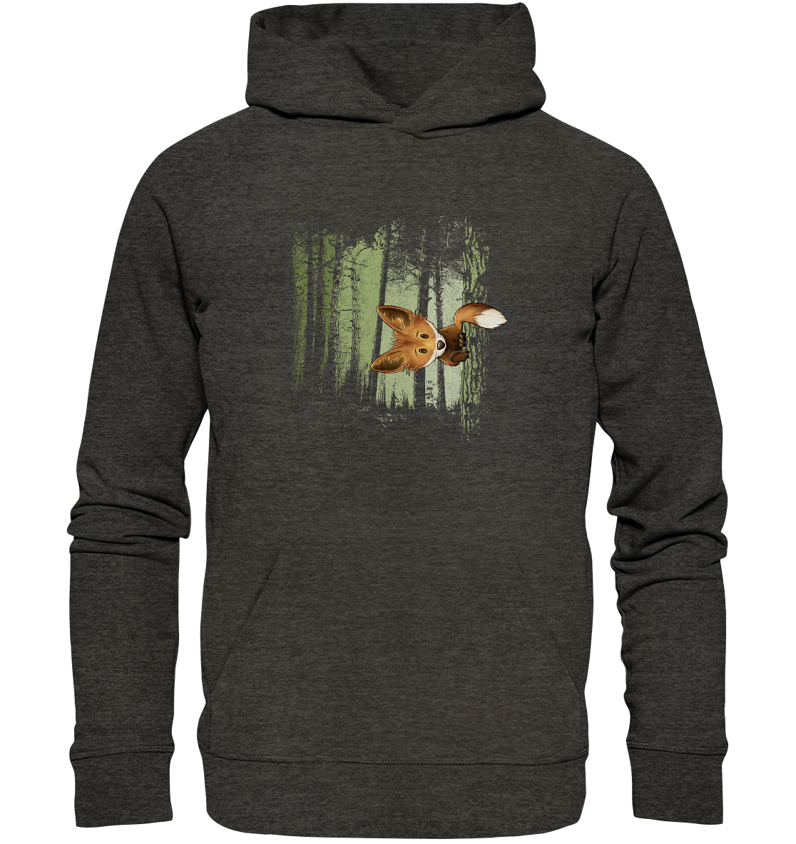 Fuchs im Zwielicht-Wald - Organic Hoodie
