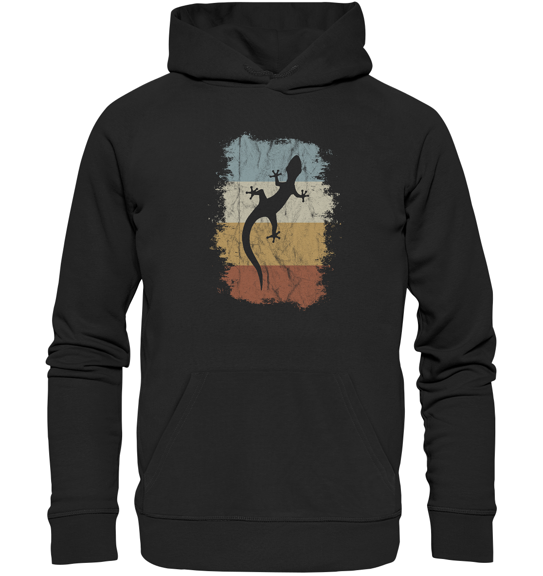 Retro Gecko Salamander Silhouette - Organic Hoodie