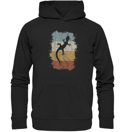 Retro Gecko Salamander Silhouette - Organic Hoodie